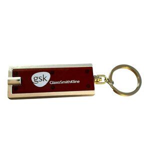 GlaxoSmithKline GSK Branded Keychain Led Flashlight Torch Red